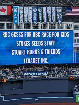 Promoting our efforts at Jays game